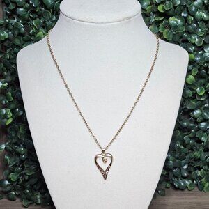 Rose Gold Tone Heart Necklace
